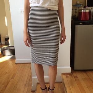 Banana Republic striped midi skirt